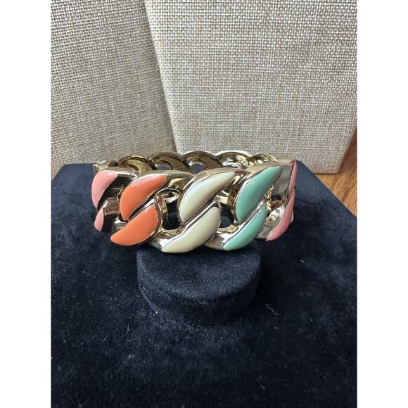 Sequin Nordstrom Multicolor Gold Tone Statement Enamel Bangle Bracelet # 311 - Picture 1 of 3